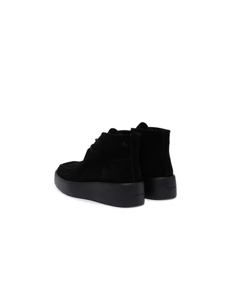 Šnurovacia obuv Calvin Klein Flatf Lace Up Apr Cut Boot čierna