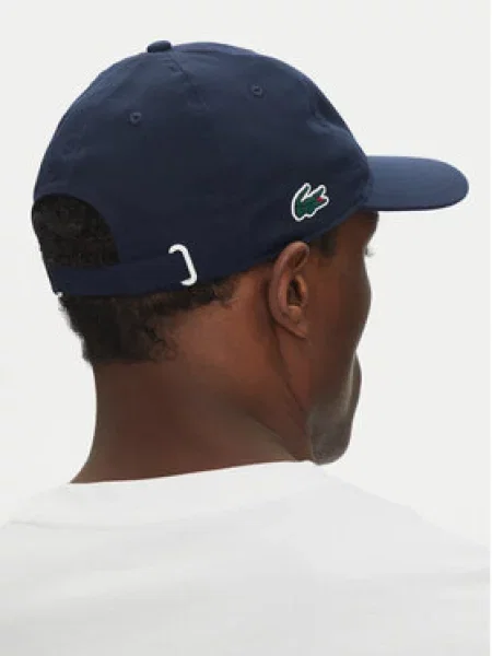 Tenisové tričko Lacoste white/navy blue bílé