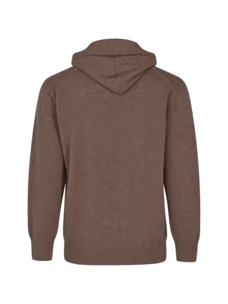 Μάλλινο μακρύς hoodie Altea καφέ
