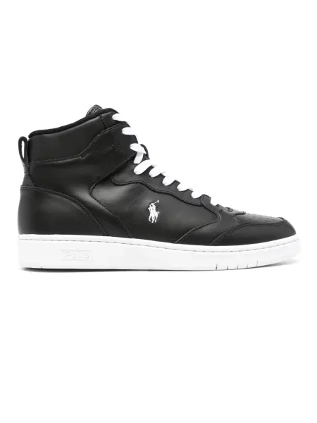 Sneakersy Polo Ralph Lauren sznurowane skórzane czarne
