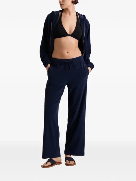 Pantaloni Vilebrequin din material terry cu cordon albastru