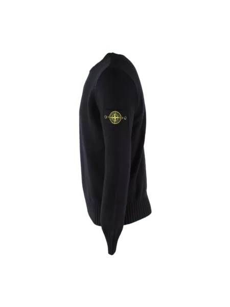 Dzianinowy sweter Stone Island z kamieniami niebieski