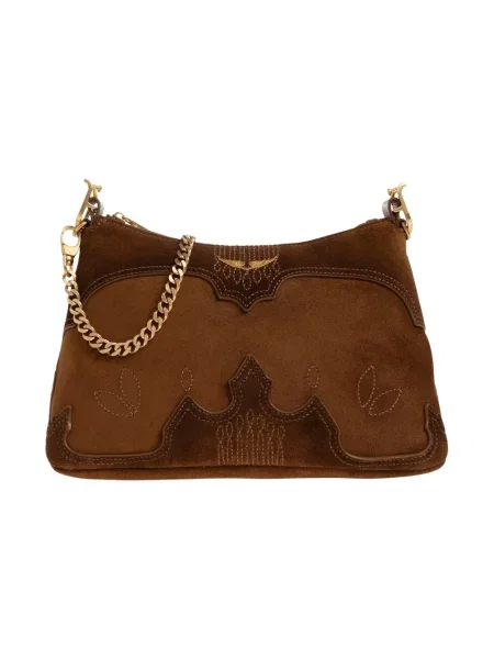 Zadig&Voltaire torebka crossbody zamszowa JIM brązowa
