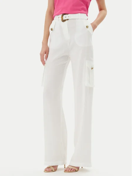 Versace Jeans Couture nohavice Biela Wide Leg béžová