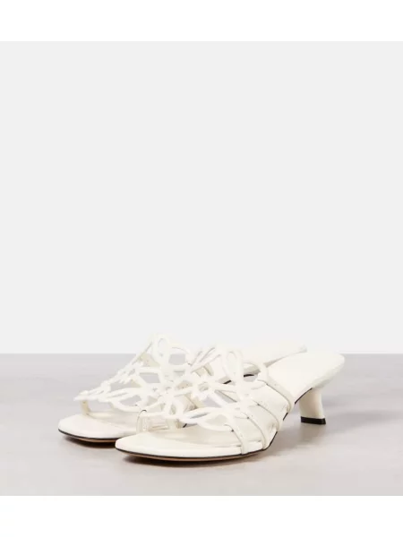 Papuci tip mules Loewe din piele alb
