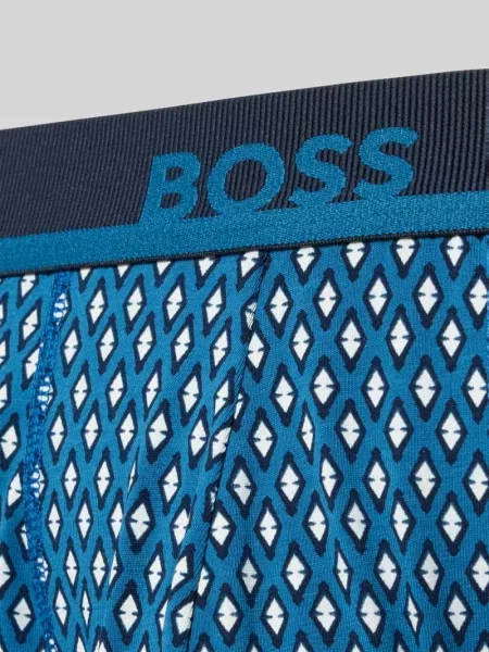 Obcisłe bokserki w kroju regular fit z mieszanki bawełny model TRUNK Boss niebieskie