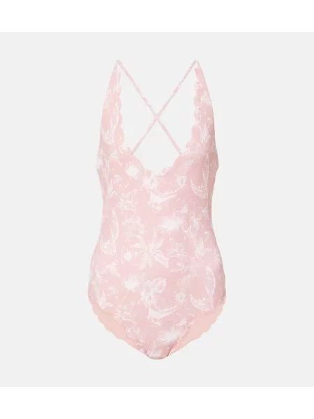 Kopalke Marysia s cvetličnim vzorcem roza