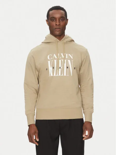 Calvin Klein Jeans Pulóver Serif Font Graphic zöld