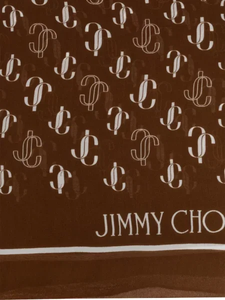 Fular Jimmy Choo de mătase maro