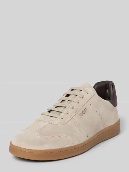 Sneakersy z naturalnej skóry z detalem z logo model Velluto' Joop! Shoes beżowe