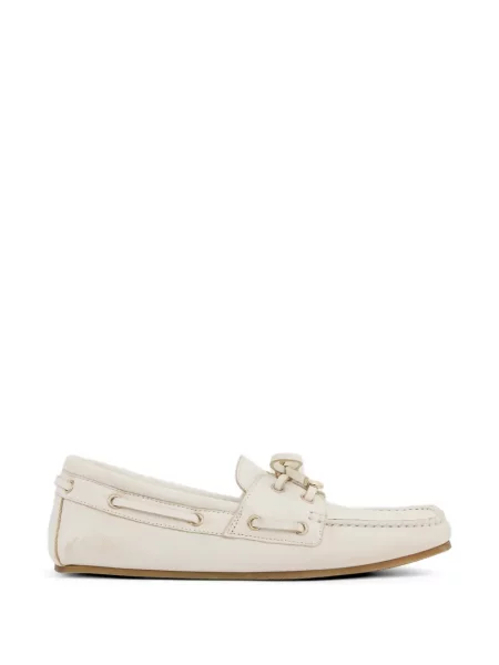 Pantofi loafer Gucci cu legături cu autograf alb
