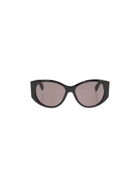 Lniane okulary przeciwsłoneczne Balenciaga czarne