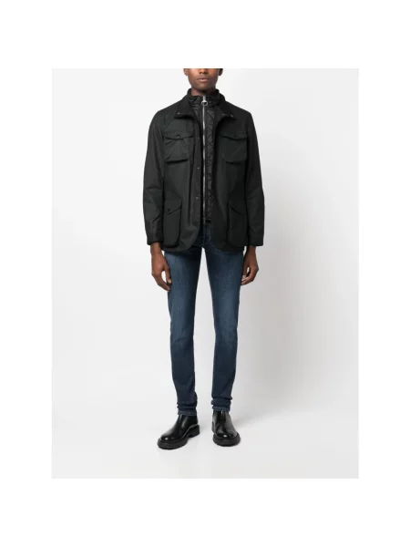 Barbour Kurtka Polowa Ogston Wax schwarz czarna