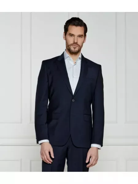 BOSS BLACK De lână sacou negru