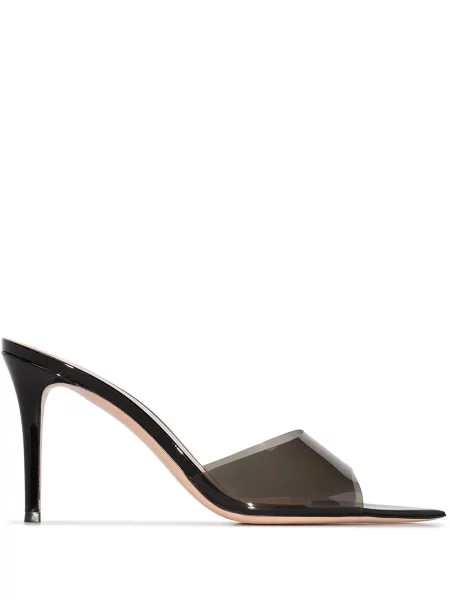 Papuci tip mules Gianvito Rossi transparente negru