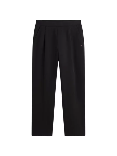 Pantaloni Tommy Hilfiger alergare cu autograf negru