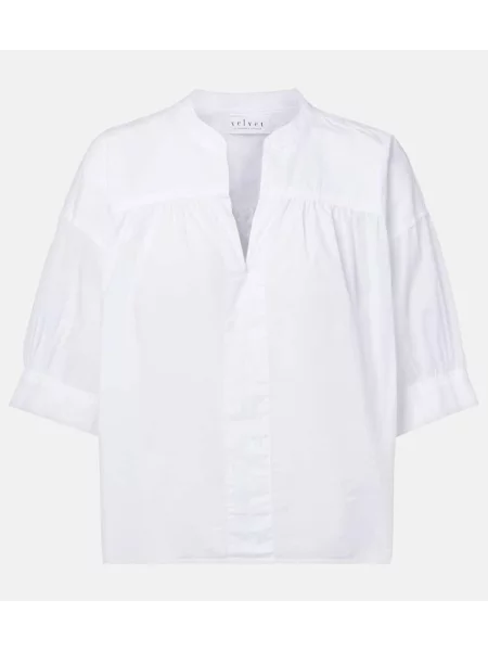 Top Velvet de catifea alb