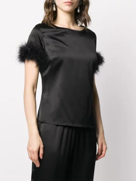 Bluzka Gilda & Pearl z perełkami czarna