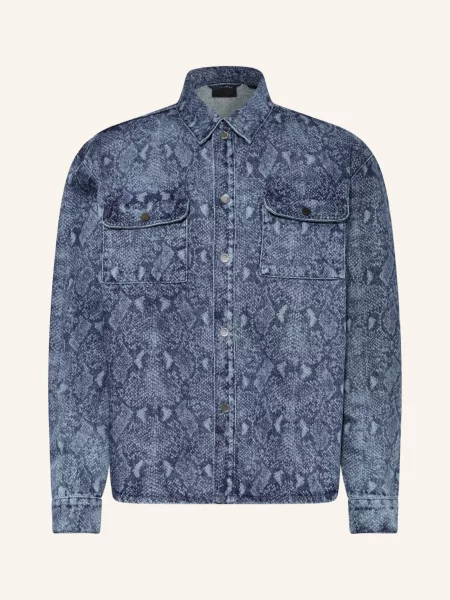 Košile Daily Paper Snake Laser Rahul Denim Shirt Blue L modrá