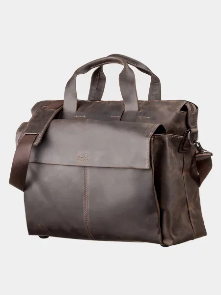 Кожаная дорожная сумка Shvigel коричневая