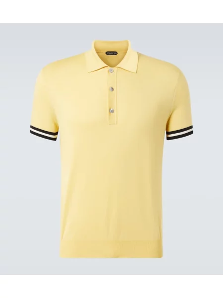 Polo Tom Ford de mătase galben