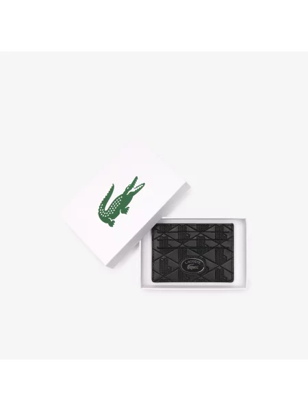 Кожаный кошелек Lacoste черный