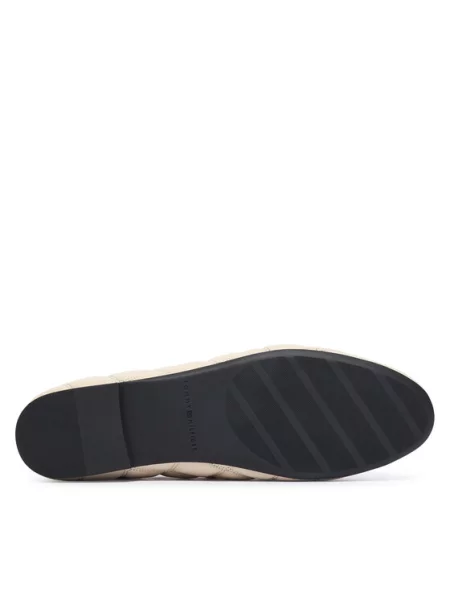 Tommy Hilfiger Balerinos Charm Quilted Ballerina Šviesiai smėlinė