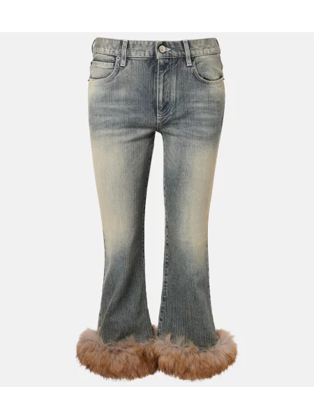 Spodnie Balenciaga z niską talią niebieskie