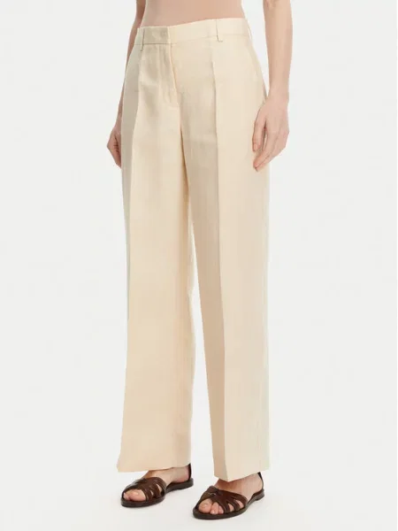 Weekend Max Mara Kalhoty z materiálu Malizia Écru