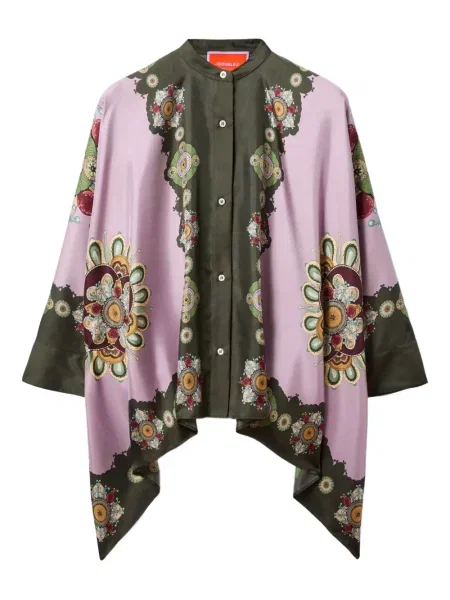 Cămașă La Doublej de mătase cu imagine roz