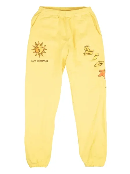 Pantaloni Sicko cu broderie galben