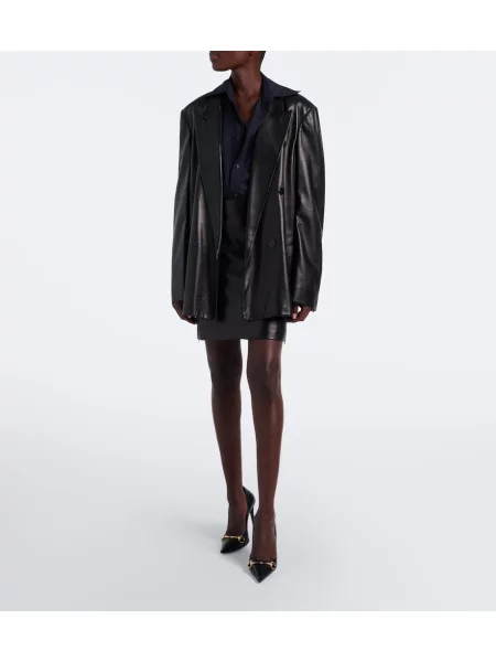 Fustă din piele Gucci negru