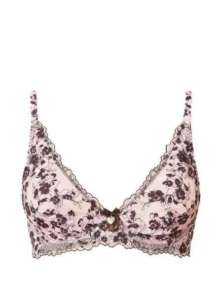Sutien Twinset cu model floral cu imagine roz