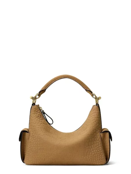 Lauren Ralph Lauren crossbody kabelka kožená hnědá