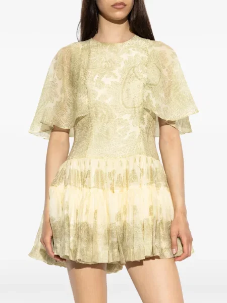 Rochie mini Allsaints cu imagine cu model paisley verde