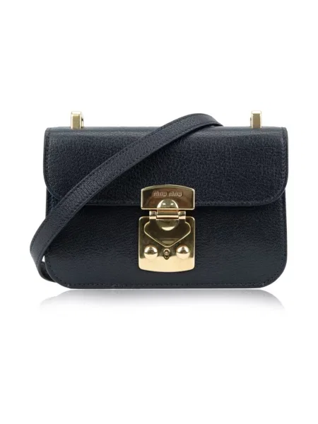 Torebka skórzana Miu Miu skórzana czarna