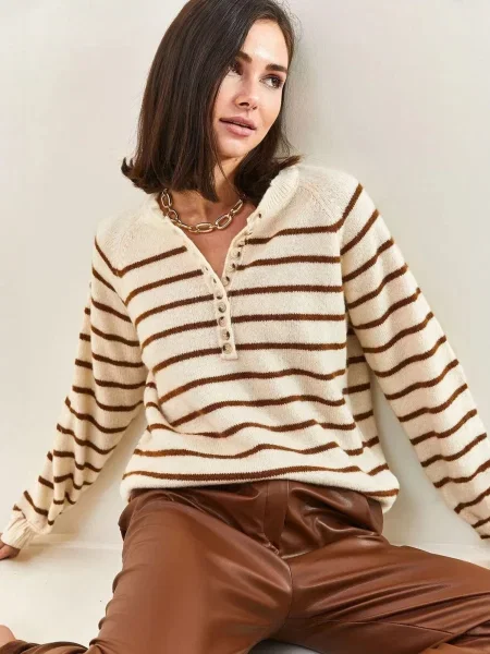 Bianco Lucci Svetr Pullover' hnědá