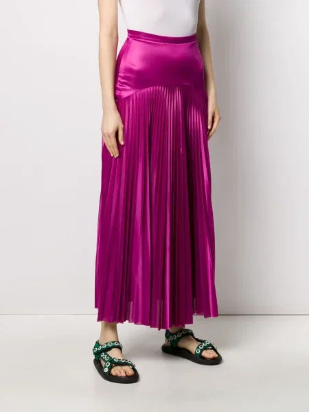 Lung fustă Christopher Kane din satin roz