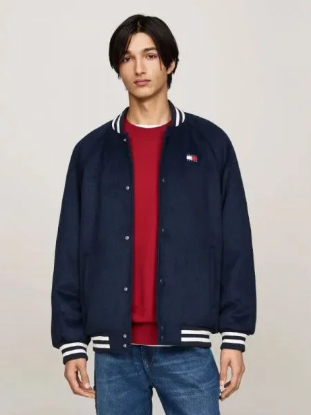 Tommy Jeans Bomber dzseki gyapjú hozzáadásával kék