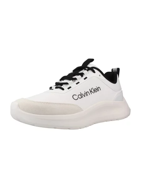 Dámske topánky Calvin Klein Light Eva Run Essential LAC Suede bright white/black biela