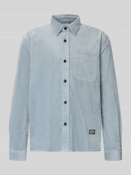 Kurtka koszulowa o kroju regular fit z brustaszą Marc O'polo Denim błękitna