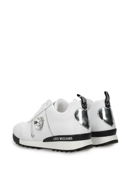Fűzős csipkés sneaker Love Moschino fehér