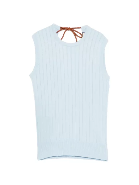 Pulover Plan C cu nervuri albastru