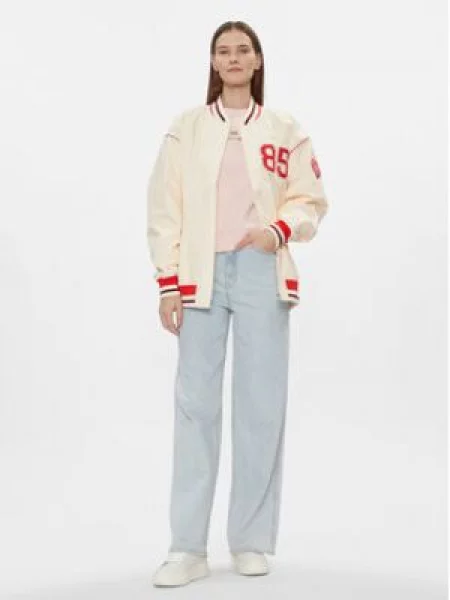 Tommy Hilfiger Bunda bomber Baseball Oversize béžová
