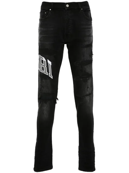 Skinny fit traperice Amiri s autogramom crna