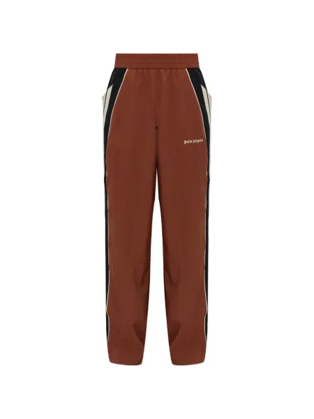 Pantaloni Palm Angels cu aplicații alergare maro