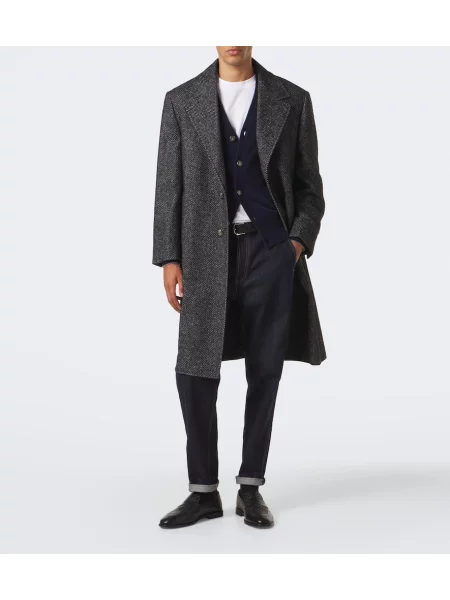 Cardigan Brunello Cucinelli din cașmir albastru