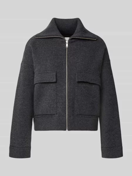 Bomberka oversized z mieszanki bawełny model COTTON-WOOL KNIT' Armedangels szara