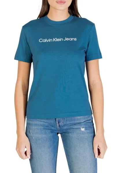 Tricou Calvin Klein cu autograf verde