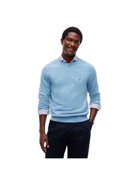 Sweter Tommy Hilfiger wełniany niebieski